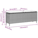 vidaXL fekete polyrattan kerti pad párnával 110x30x40,5 cm