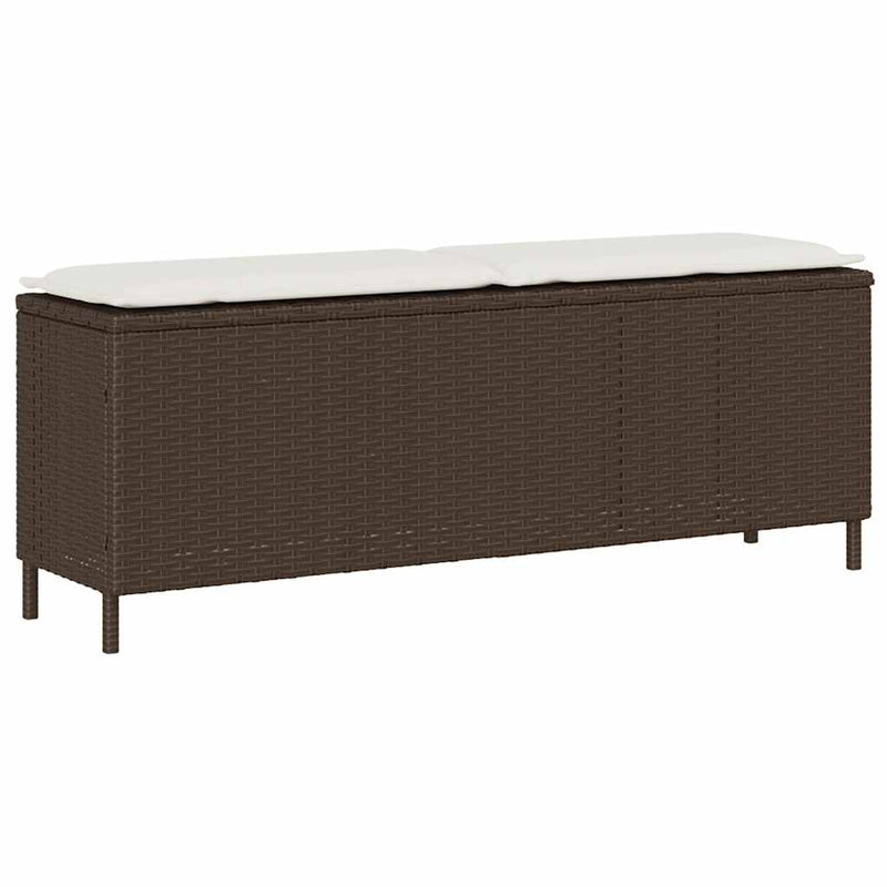 vidaXL barna polyrattan kerti pad párnával 110x30x40,5 cm