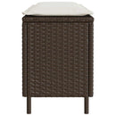 vidaXL barna polyrattan kerti pad párnával 110x30x40,5 cm