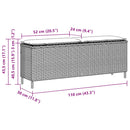 vidaXL barna polyrattan kerti pad párnával 110x30x40,5 cm