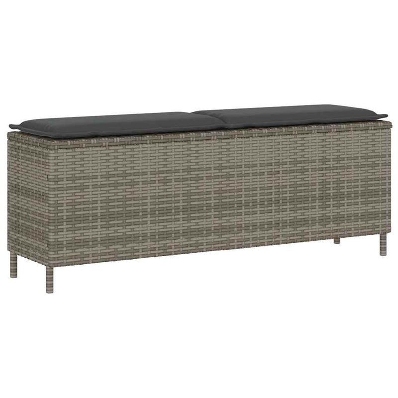 vidaXL barna polyrattan kerti pad párnával 110x30x40,5 cm