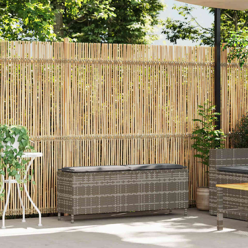 vidaXL barna polyrattan kerti pad párnával 110x30x40,5 cm