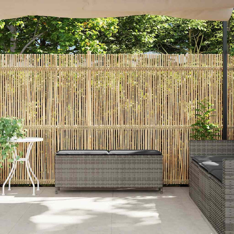 vidaXL barna polyrattan kerti pad párnával 110x30x40,5 cm