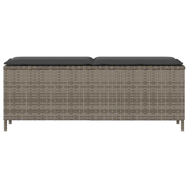 vidaXL barna polyrattan kerti pad párnával 110x30x40,5 cm