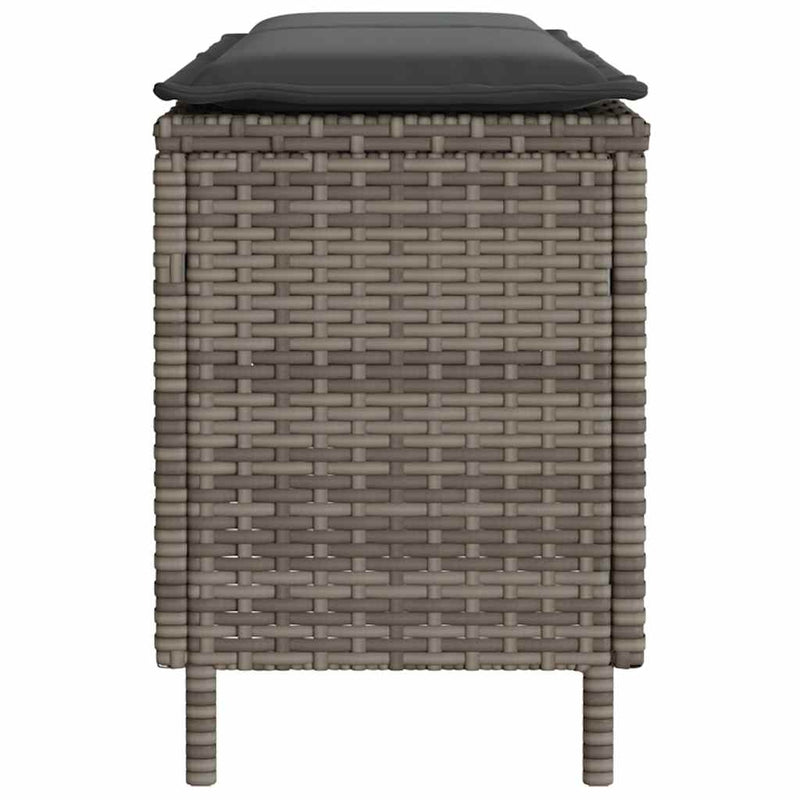 vidaXL barna polyrattan kerti pad párnával 110x30x40,5 cm