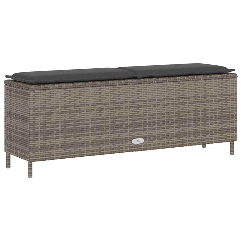 vidaXL barna polyrattan kerti pad párnával 110x30x40,5 cm