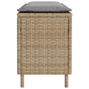 vidaXL bézs polyrattan kerti pad párnával 110x30x40,5 cm