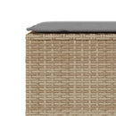 vidaXL bézs polyrattan kerti pad párnával 110x30x40,5 cm