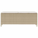 vidaXL bézs polyrattan kerti pad párnával 110x30x40,5 cm
