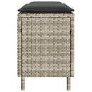 vidaXL világosszürke polyrattan kerti pad párnával 110x30x40,5 cm