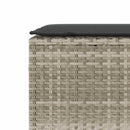vidaXL világosszürke polyrattan kerti pad párnával 110x30x40,5 cm