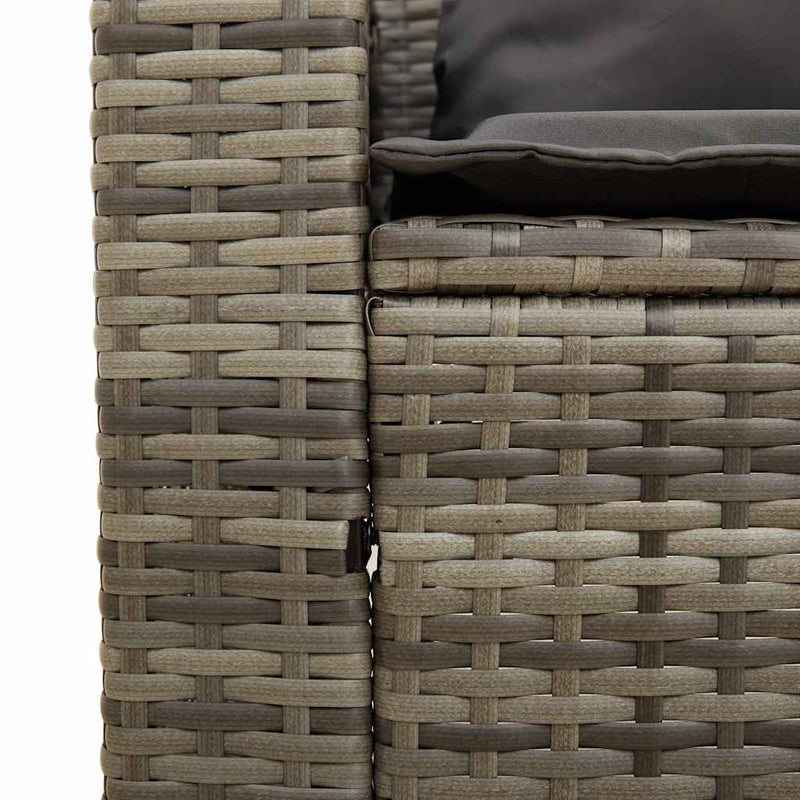 vidaXL 5 részes polyrattan kerti kanapé garnitúra párnákkal stackable