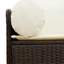 vidaXL 3 személyes barna polyrattan kerti kanapé párnával