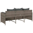 vidaXL 3 személyes szürke polyrattan kerti kanapé párnával