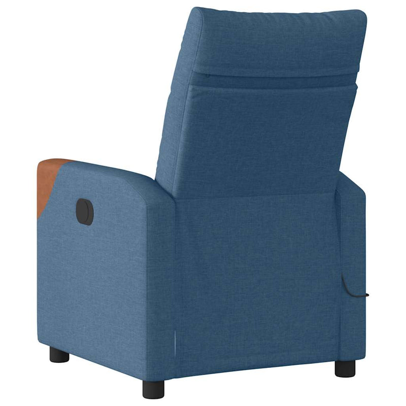 vidaXL kék szövet dönthető masszázsfotel
