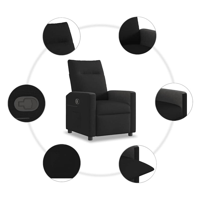 vidaXL fekete szövet dönthető fotel