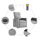 vidaXL felhőszürke szövet dönthető masszázsfotel