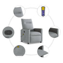 vidaXL világosszürke szövet dönthető masszázsfotel