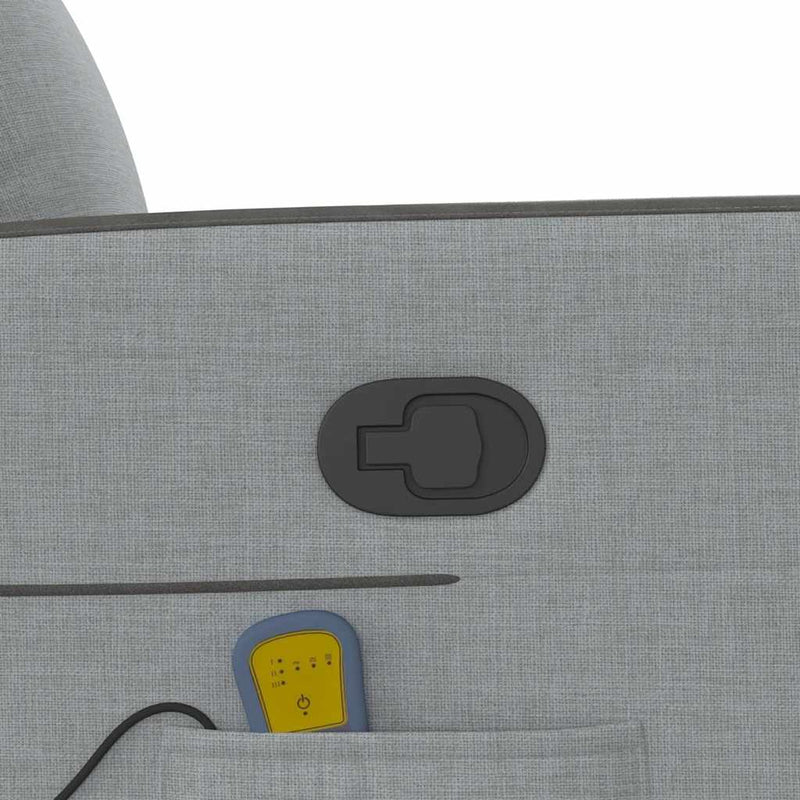 vidaXL világosszürke szövet dönthető masszázsfotel