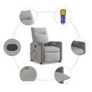 vidaXL felhőszürke szövet dönthető masszázsfotel