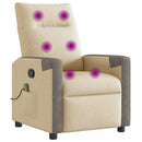 vidaXL krémszínű szövet dönthető masszázsfotel