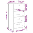 vidaXL recepciós pult betonszürke 55x50x103,5 cm szerelt fa