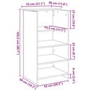 vidaXL recepciós pult szürke sonoma 55x50x103,5 cm szerelt fa
