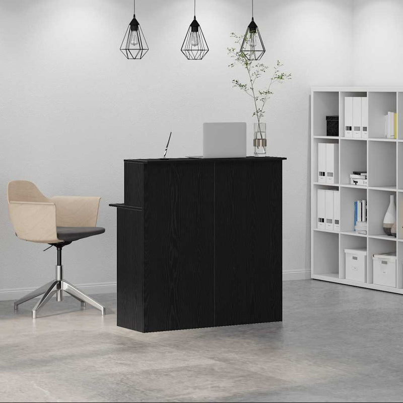 vidaXL recepciós pult fekete 100x50x103,5 cm szerelt fa