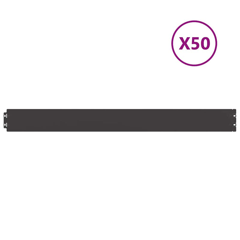 vidaXL Gyepszegélyek 50 db fekete 10x103 cm hidegen hengerelt acél