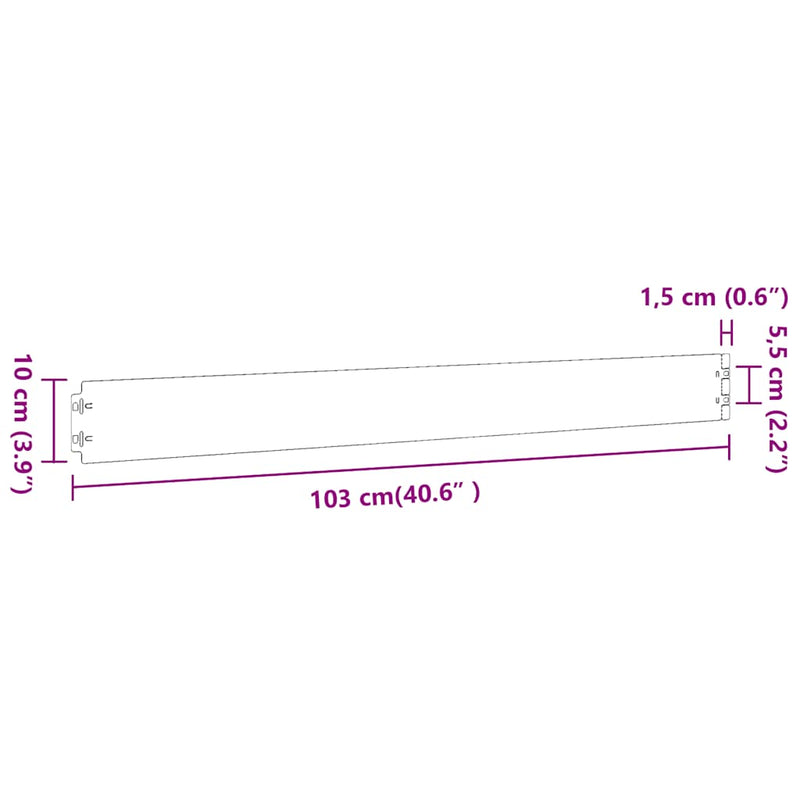 vidaXL Gyepszegélyek 50 db fehér 10x103 cm hidegen hengerelt acél