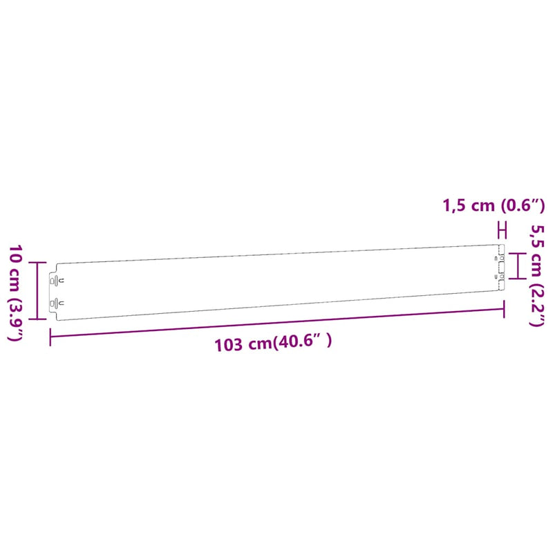 vidaXL gyepszegélyek 50 db 10x103 cm rozsdamentes acélból