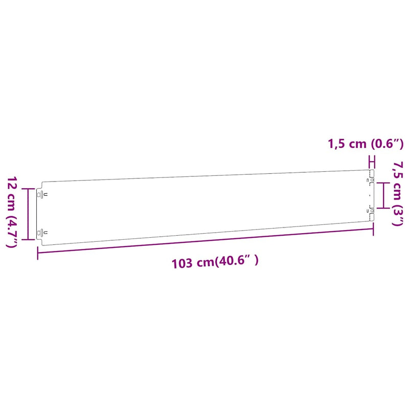 vidaXL Gyepszegélyek 10 db fekete 15x103 cm hidegen hengerelt acél