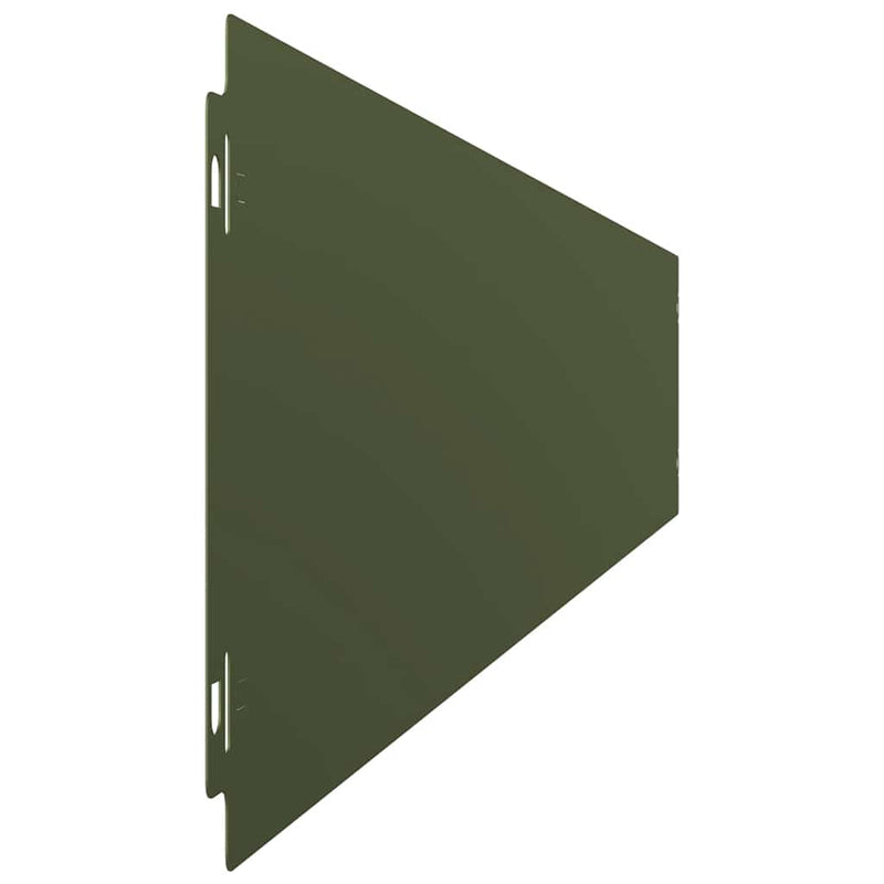 vidaXL Gyepszegélyek 50 db olajzöld 15x103 cm hidegen hengerelt acél