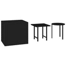 vidaXL 3 db fekete polyrattan kerti kisasztal