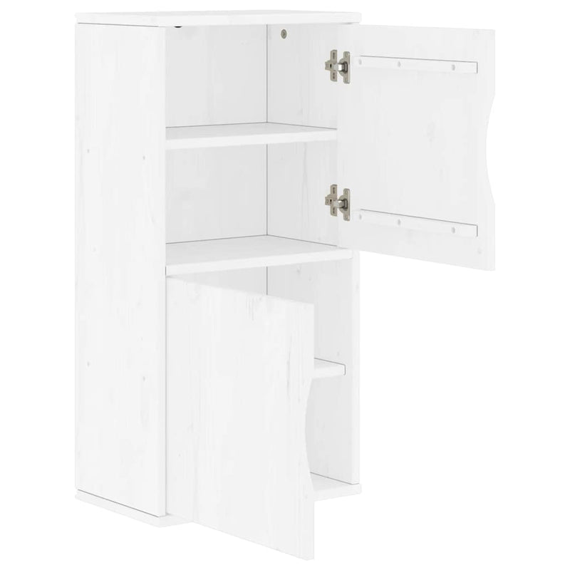 vidaXL oldalsó szekrény ODDA fehér 40x24x79 cm tömörfa fenyőfa