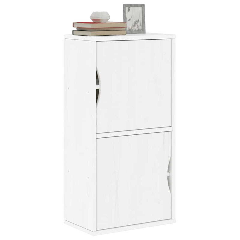 vidaXL oldalsó szekrény ODDA fehér 40x24x79 cm tömörfa fenyőfa