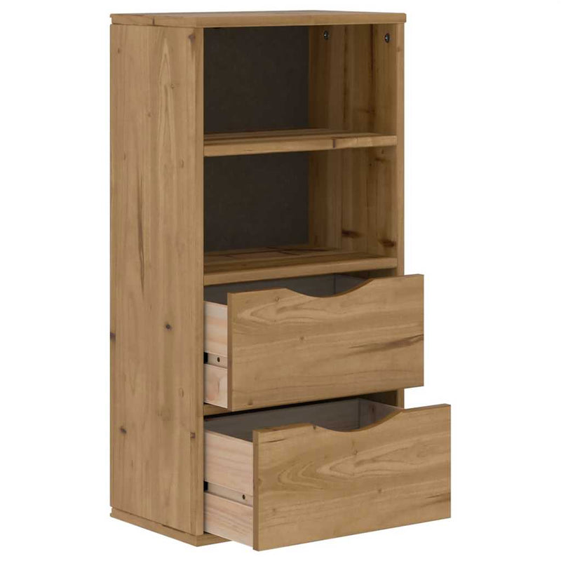 vidaXL ODDA tömörfa fenyőfa fiókos oldalsó szekrény 40x24x79 cm