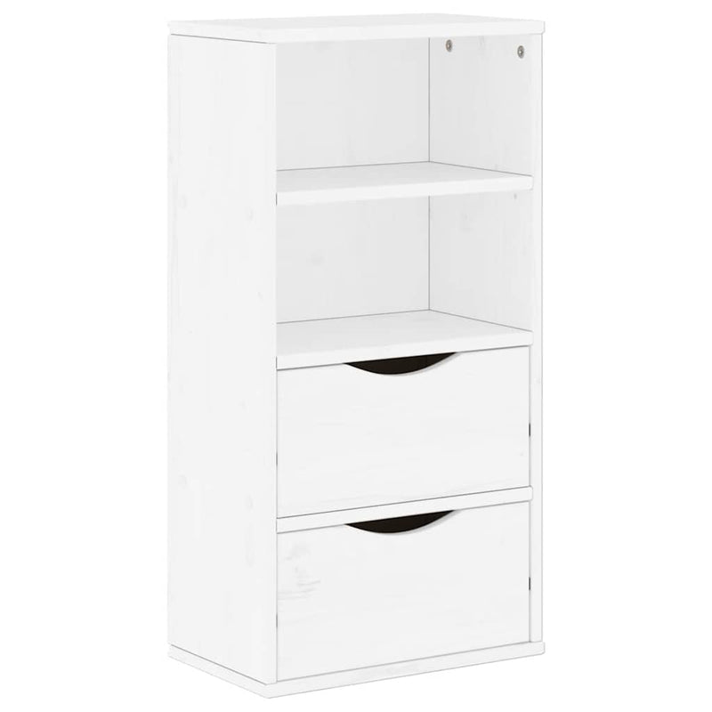 vidaXL ODDA tömörfa fenyőfa fiókos oldalsó szekrény fehér 40x24x79 cm