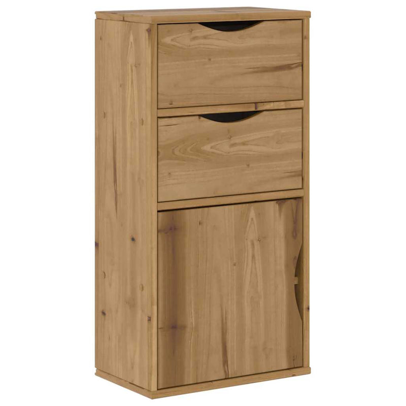 vidaXL ODDA tömörfa fenyőfa fiókos oldalsó szekrény 40x24x79 cm