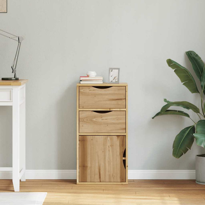 vidaXL ODDA tömörfa fenyőfa fiókos oldalsó szekrény 40x24x79 cm