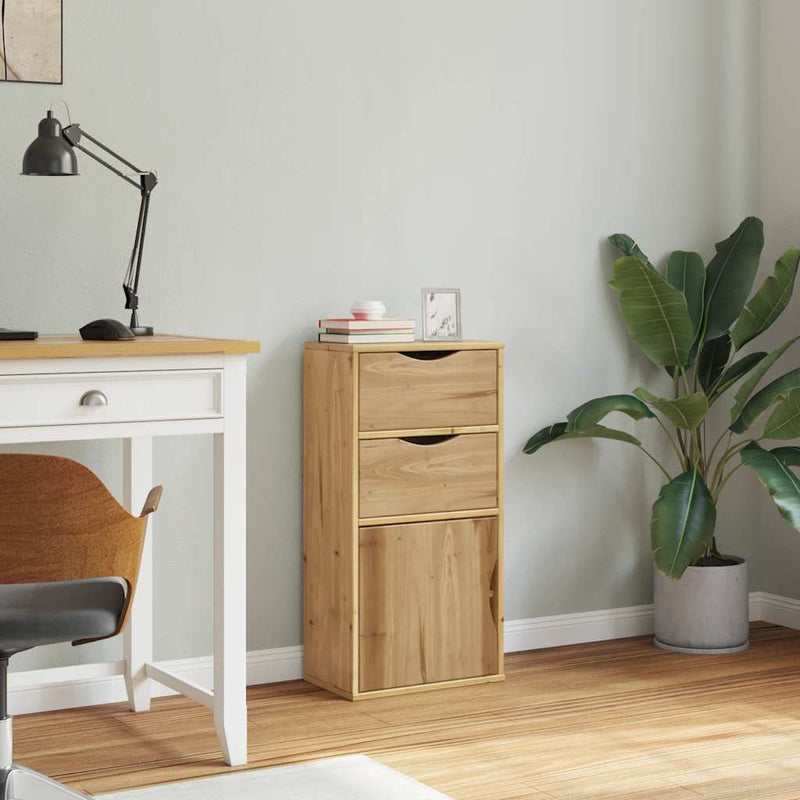 vidaXL ODDA tömörfa fenyőfa fiókos oldalsó szekrény 40x24x79 cm