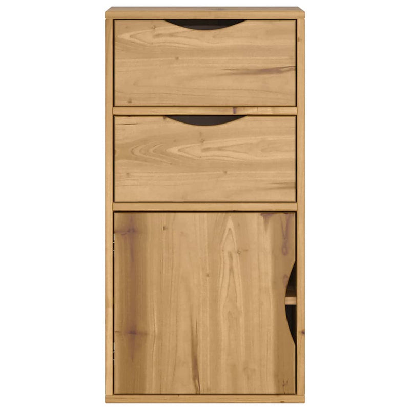 vidaXL ODDA tömörfa fenyőfa fiókos oldalsó szekrény 40x24x79 cm