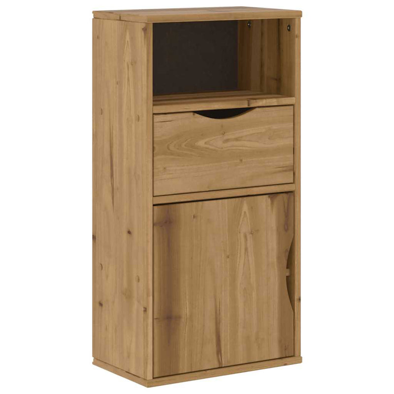 vidaXL ODDA tömörfa fenyőfa oldalsó szekrény fiókkal 40x24x79 cm