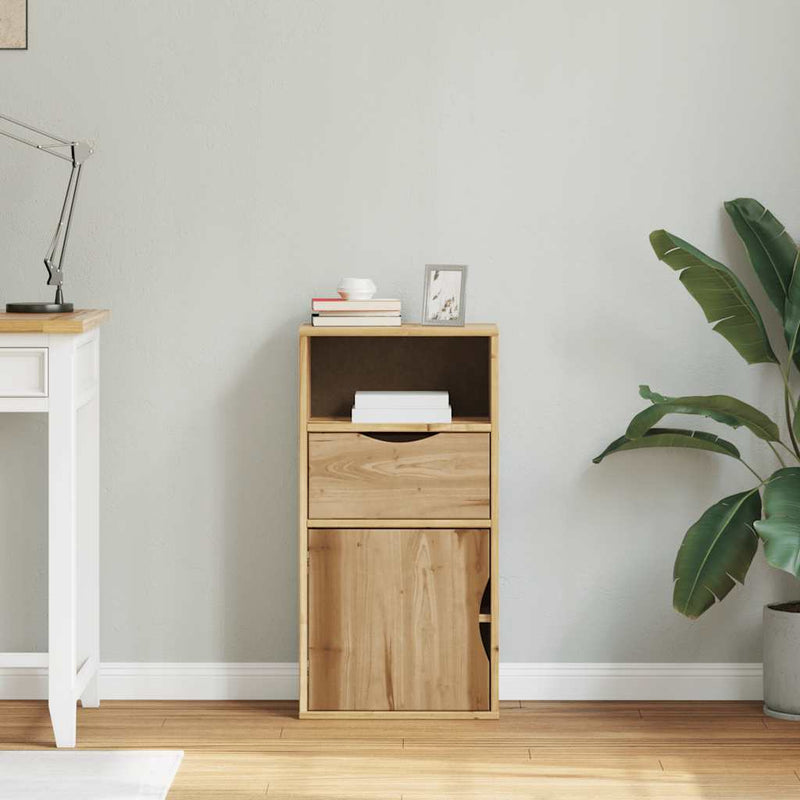 vidaXL ODDA tömörfa fenyőfa oldalsó szekrény fiókkal 40x24x79 cm