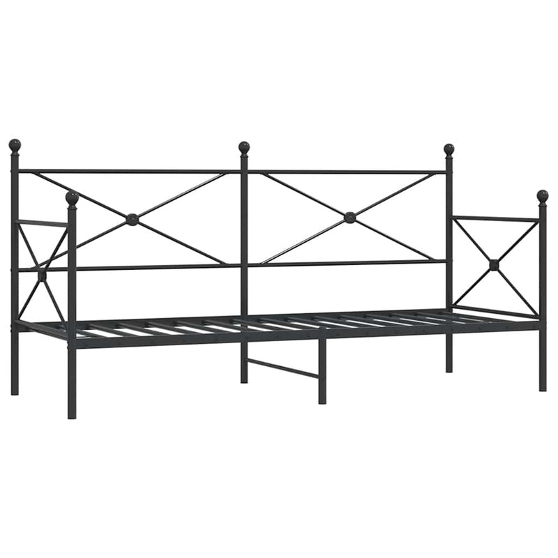 vidaXL fekete acél kanapéágy matrac nélkül 75 x 190 cm