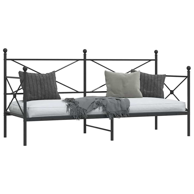 vidaXL fekete acél kanapéágy matrac nélkül 75 x 190 cm