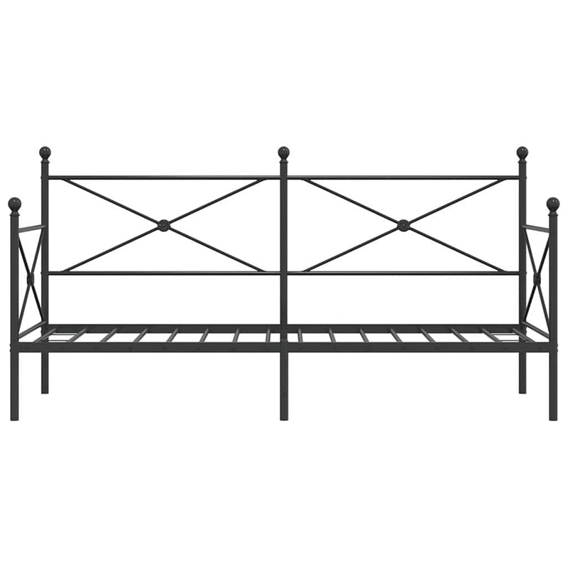 vidaXL fekete acél kanapéágy matrac nélkül 75 x 190 cm