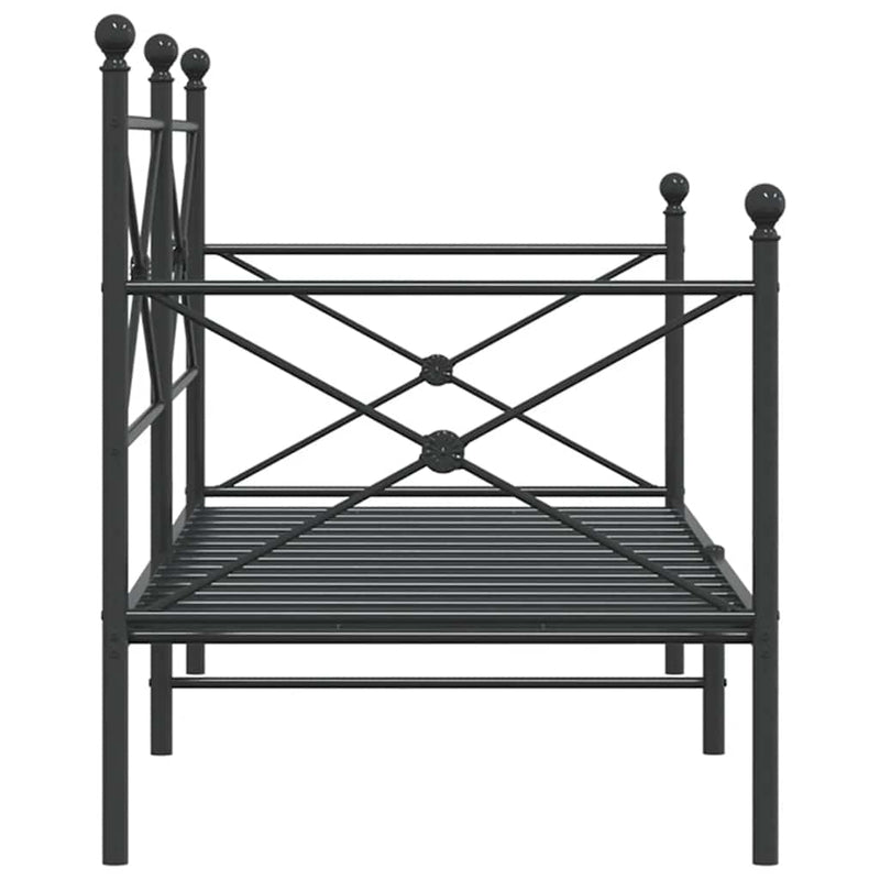 vidaXL fekete acél kanapéágy matrac nélkül 75 x 190 cm