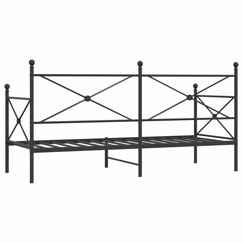 vidaXL fekete acél kanapéágy matrac nélkül 75 x 190 cm