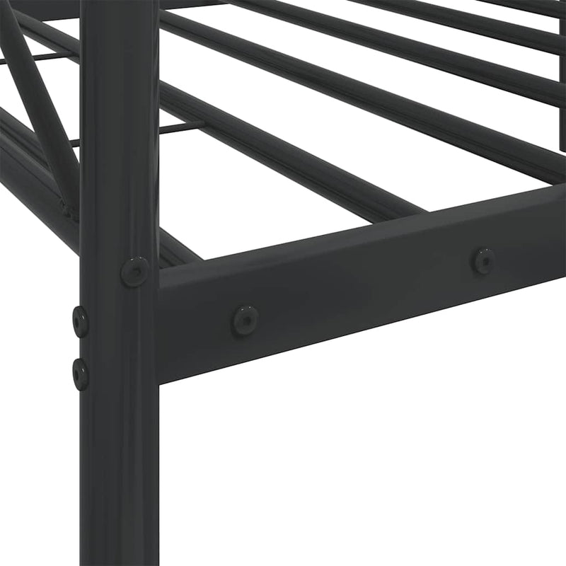 vidaXL fekete acél kanapéágy matrac nélkül 75 x 190 cm